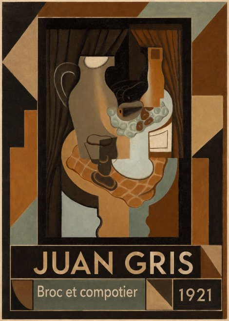 Juan Gris Broc Et Compotier No1 - Affiche