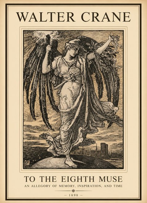 Walter Crane To the Eighth Muse No1 - Affiche