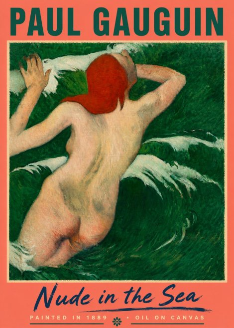 Paul Gauguin Nude in the Sea No5 - Affiche