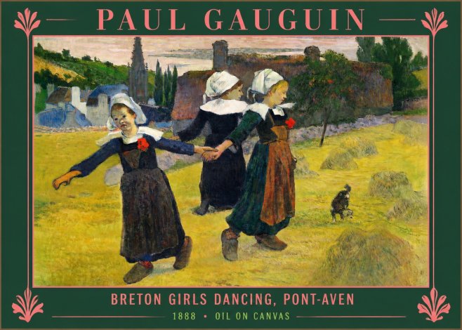 Paul Gauguin Breton Girls Dancing, Pont-aven No2 - Affiche