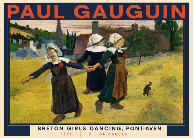 Paul Gauguin Breton Girls Dancing, Pont-aven No3 - Affiche