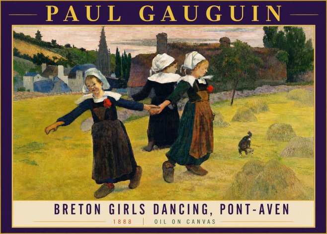 Paul Gauguin Breton Girls Dancing, Pont-aven No4 - Affiche