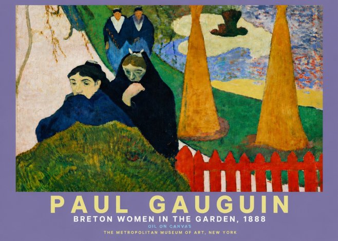Paul Gauguin Breton Women in the Garden, 1888 No4 - Affiche