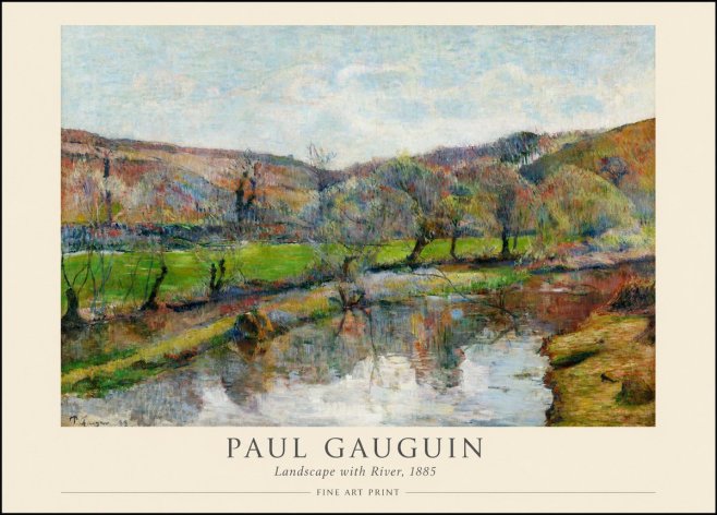 Paul Gauguin Landscape with River, 1885 No1 - Affiche