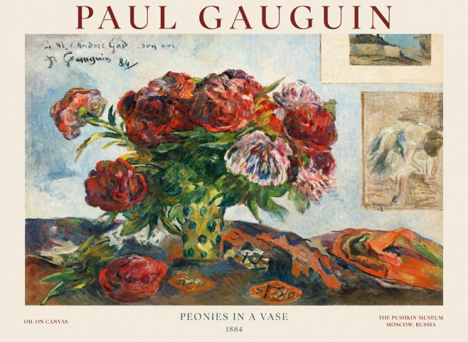 Paul Gauguin Peonies in a Vase No1 - Affiche