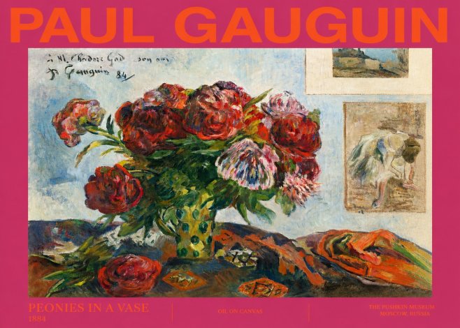 Paul Gauguin Peonies in a Vase No2 - Affiche
