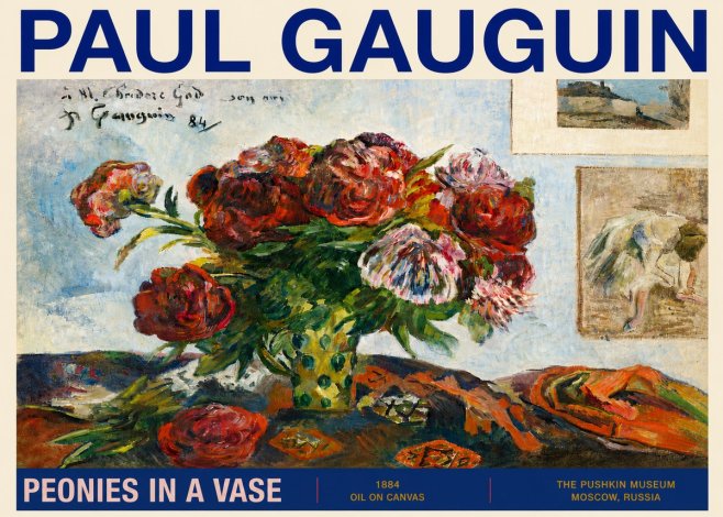 Paul Gauguin Peonies in a Vase No4 - Affiche