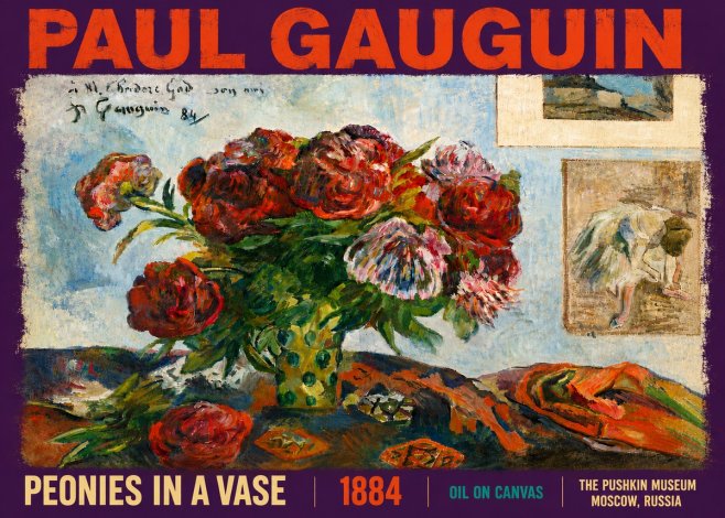 Paul Gauguin Peonies in a Vase No5 - Affiche