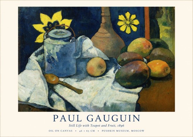 Paul Gauguin Still Life with Teapot and Fruit, 1896 No1 - Affiche