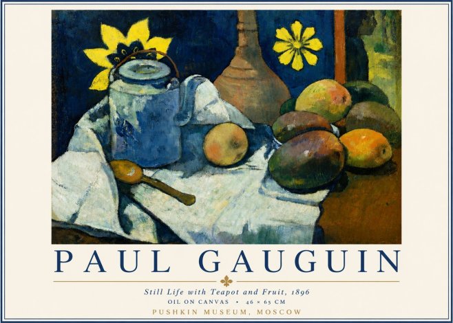 Paul Gauguin Still Life with Teapot and Fruit, 1896 No3 - Affiche