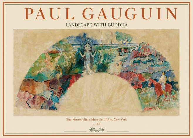 Paul Gauguin Landscape with Buddha No1 - Affiche