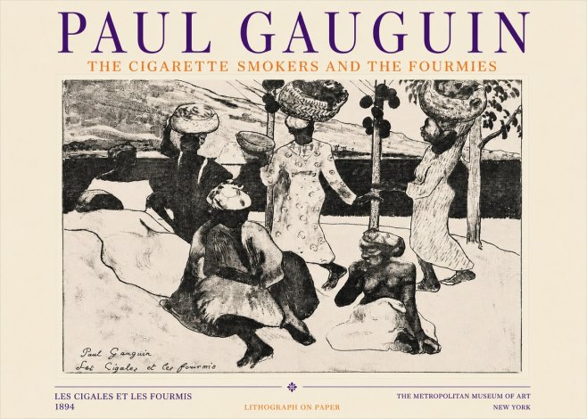 Paul Gauguin The Cigarette Smokers and the Fourmies No3 - Affiche