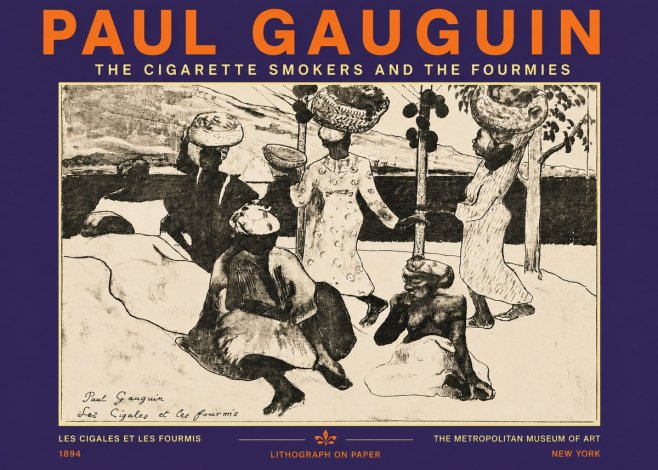 Paul Gauguin The Cigarette Smokers and the Fourmies No5 - Affiche