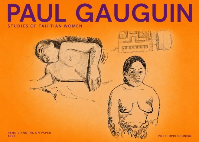 Paul Gauguin Studies of Tahitian Women No2 - Affiche