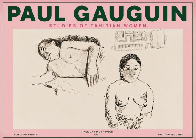 Paul Gauguin Studies of Tahitian Women No3 - Affiche