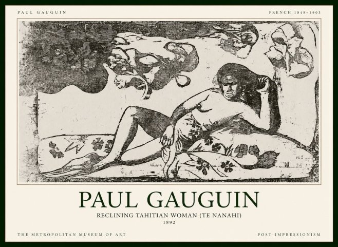 Paul Gauguin Reclining Tahitian Woman (Te Nanahi) No1 - Affiche