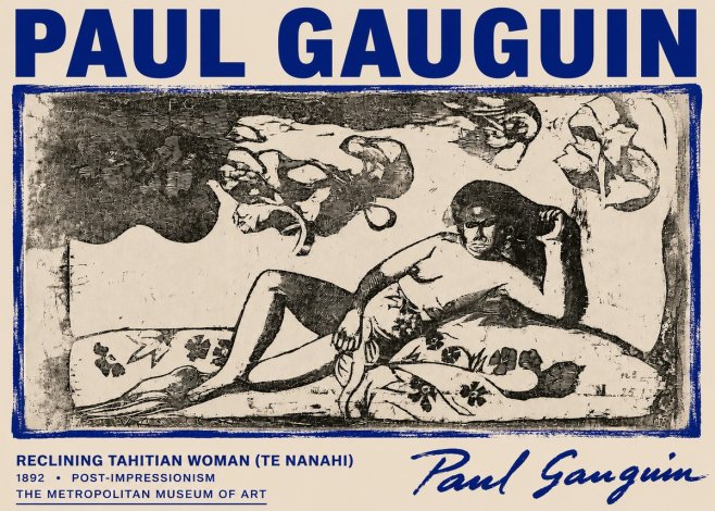 Paul Gauguin Reclining Tahitian Woman (Te Nanahi) No6 - Affiche