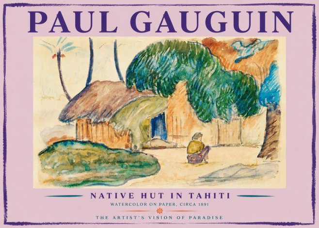 Paul Gauguin Native Hut in Tahiti No5 - Affiche