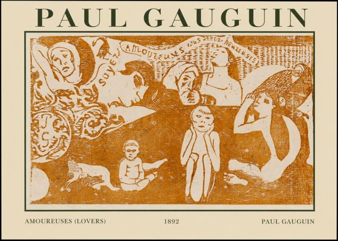Paul Gauguin Amoureuses (Lovers) No1 - Affiche