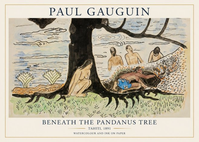 Paul Gauguin Under the Pandanus Tree (Te Nave Nave Mahana) No6 - Affiche