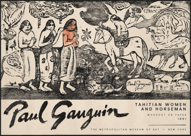 Paul Gauguin Tahitian Women and Horseman No3 - Affiche