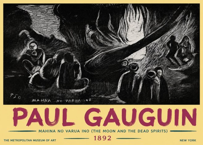 Paul Gauguin Mahina No Varua Ino (the Moon and the Dead Spirits) No6 - Affiche
