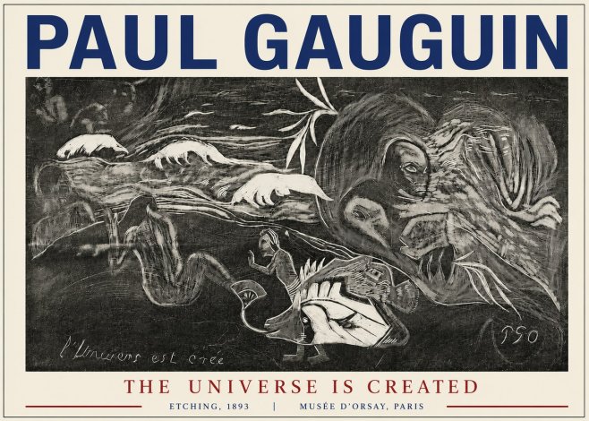 Paul Gauguin The Universe Is Created I No4 - Affiche