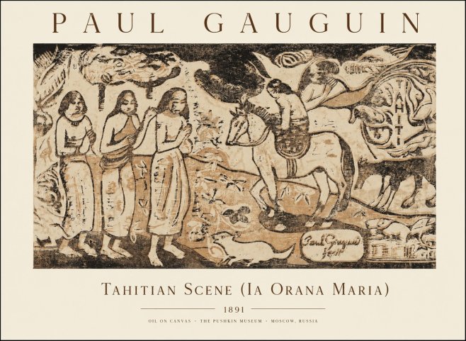 Paul Gauguin Tahitian Scene (Ia Orana Maria) No1 - Affiche