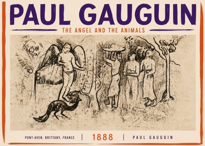 Paul Gauguin The Angel and the Animals No5 - Affiche