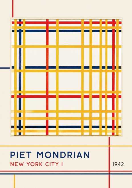 Piet Mondrian New York City I No3 - Affiche