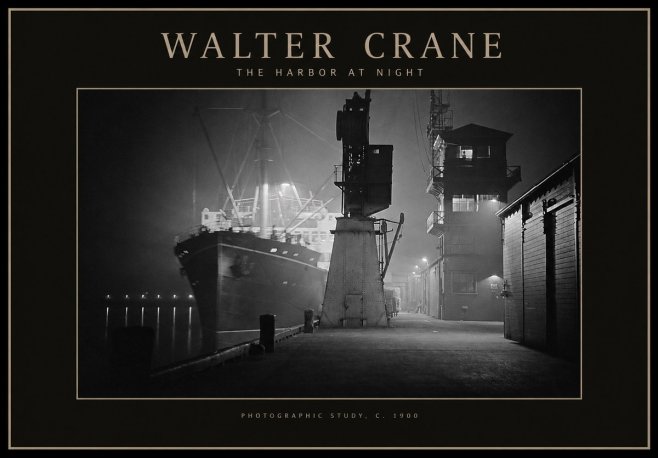 Walter Crane The Harbor at Night No1 - Affiche