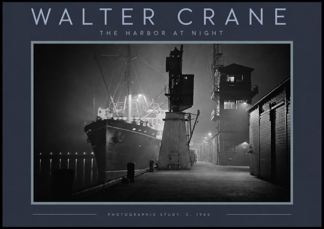 Walter Crane The Harbor at Night No3 - Affiche