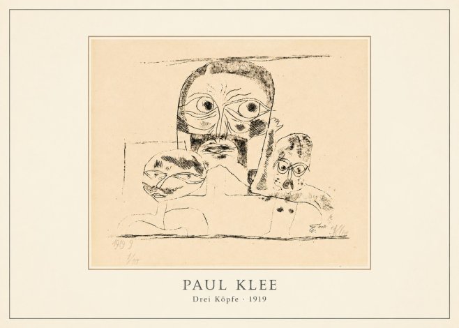Paul Klee Drei Köpfe No3 - Affiche