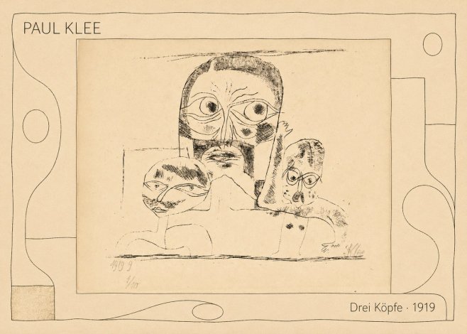 Paul Klee Drei Köpfe No5 - Affiche