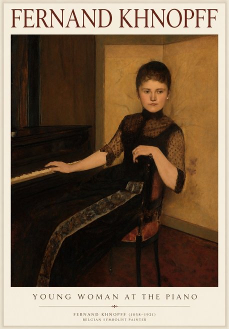 Fernand Khnopff The Piano, 1889 No4 - Affiche