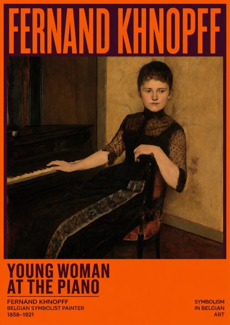 Fernand Khnopff The Piano, 1889 No5 - Affiche