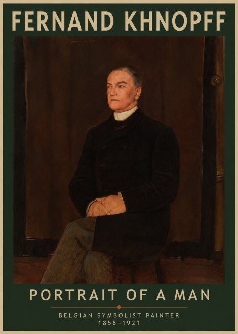 Fernand Khnopff Portrait of a Man No3 - Affiche