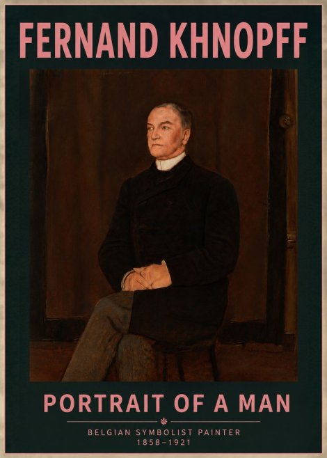 Fernand Khnopff Portrait of a Man No6 - Affiche