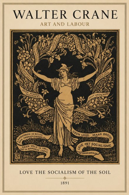 Walter Crane Art and Labour No3 - Affiche