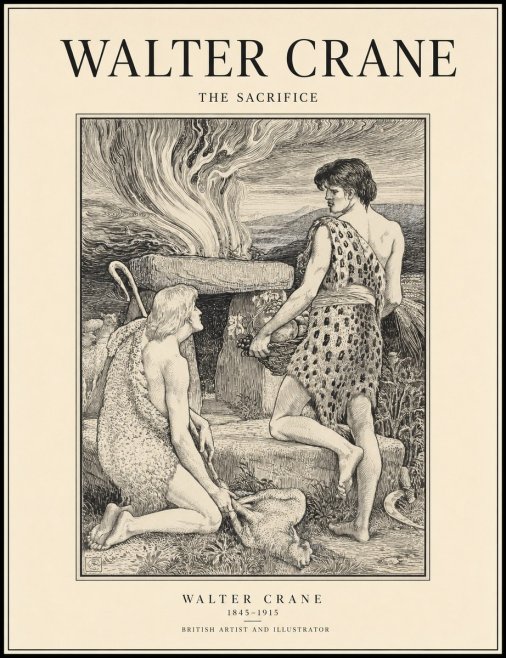 Walter Crane The Sacrifice No1 - Affiche