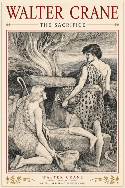 Walter Crane The Sacrifice No3 - Affiche