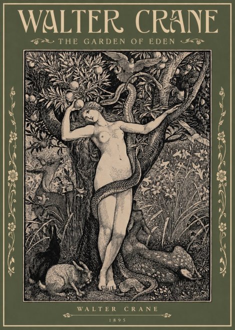 Walter Crane The Garden of Eden No2 - Affiche