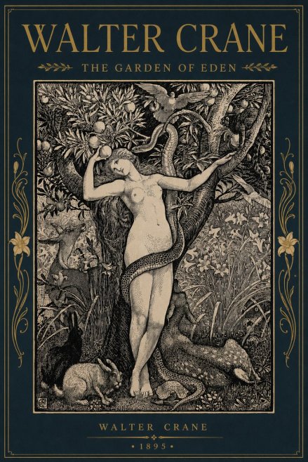 Walter Crane The Garden of Eden No6 - Affiche
