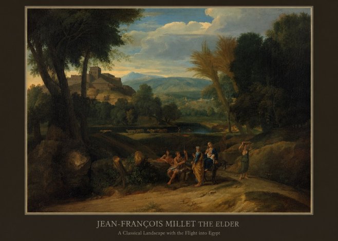 Jean-François Millet A Classical Landscape with the Flight into Egypt No5 - Affiche