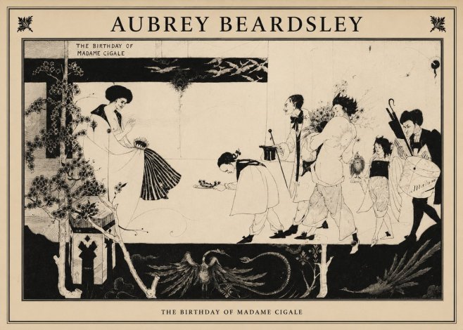 Aubrey Beardsley The Birthday of Madame Cigale No1 - Affiche