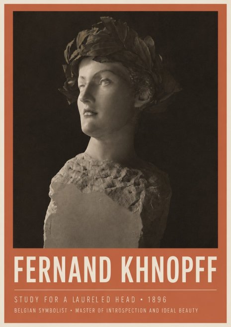 Fernand Khnopff Study for a Laurelled Head No3 - Affiche