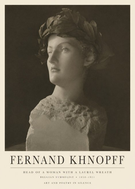 Fernand Khnopff Study for a Laurelled Head No6 - Affiche