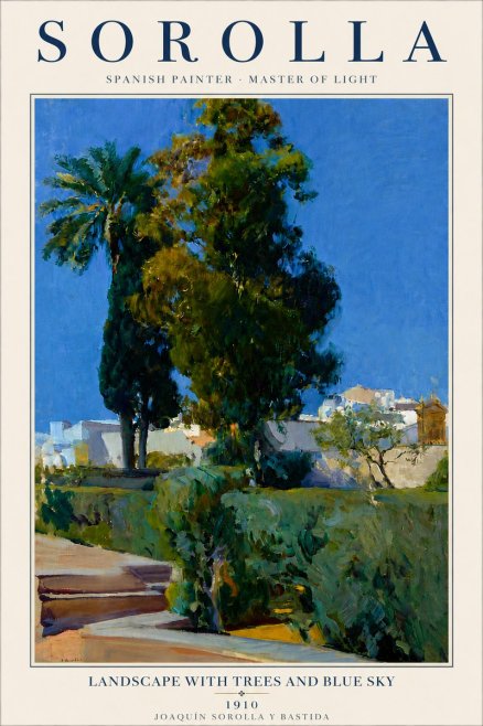 Sorolla Landscape with Trees and Blue Sky No5 - Affiche