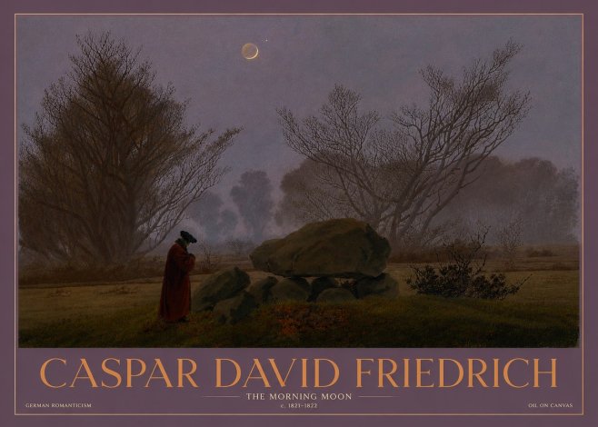 Caspar David Friedrich The Morning Moon No3 - Affiche