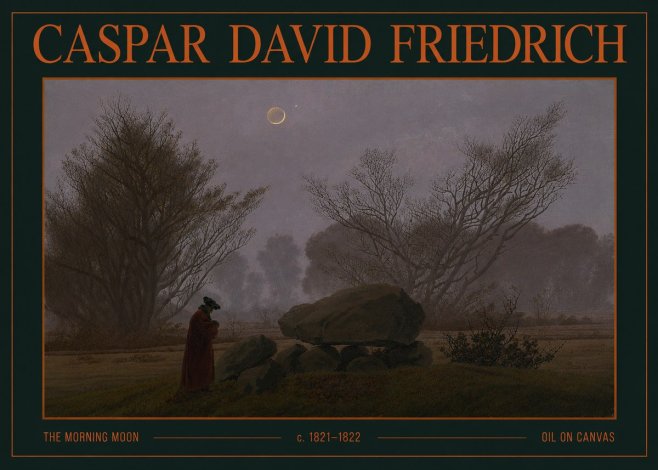 Caspar David Friedrich The Morning Moon No4 - Affiche